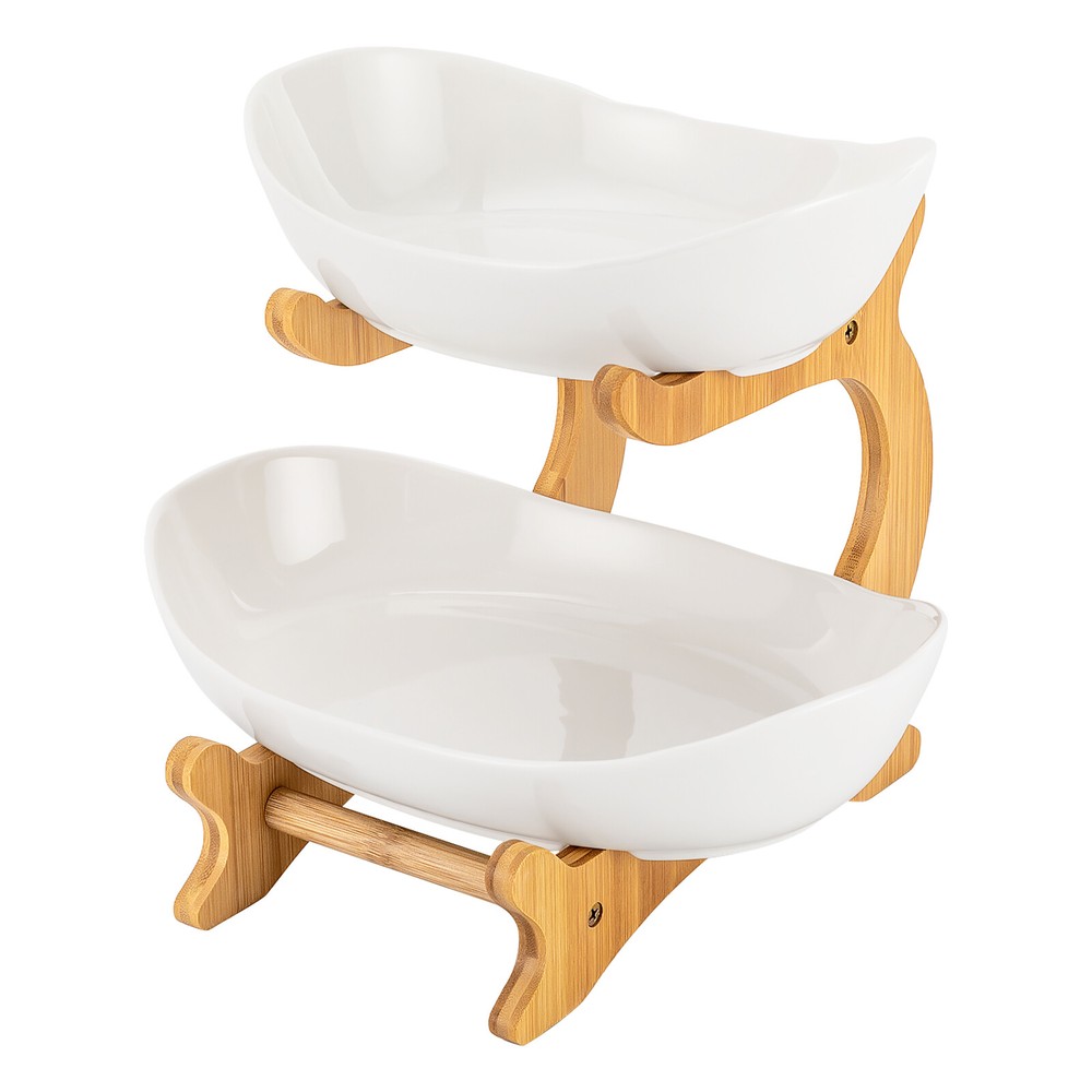 Detachable Fruit Basket Rack Ceramic Bread Vegetable Bowl Stand Fruit Holder NEW