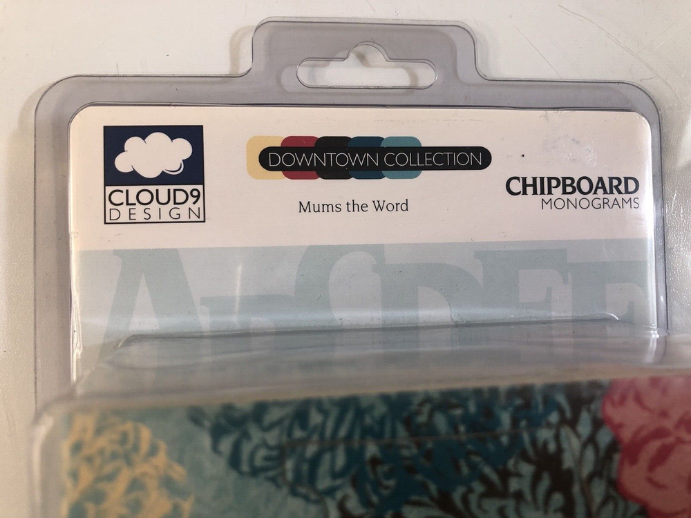 Fiskars Alphabet Chipboard Monogram MUMS THE WORD Pattern 3.5" Cloud 9 Design