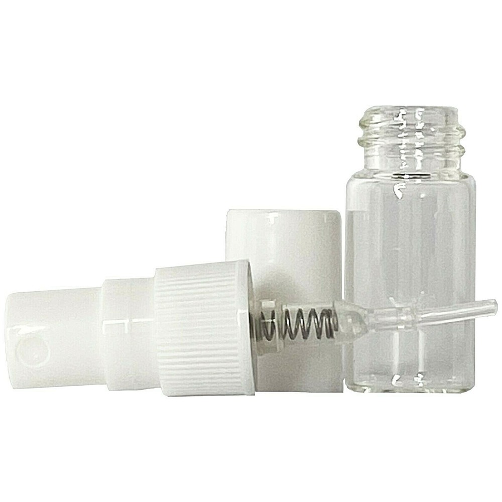 2ml 0.07oz Perfume Clear Glass Bottles Mini White Atomizer Spray Refillable
