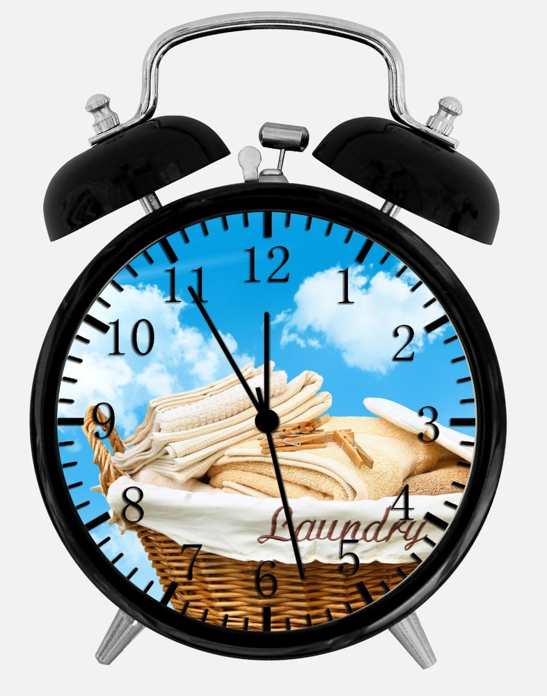 Laundry Alarm Desk Clock 3.75" Home or Office Decor E431 Nice For Gift