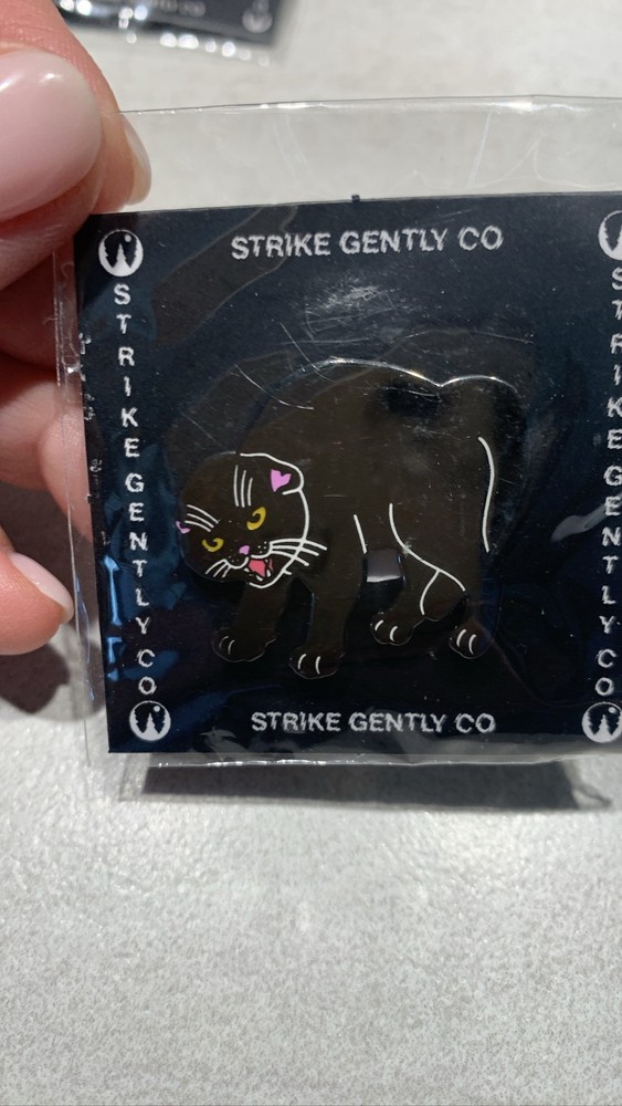 Strike Gently Co. Enamel Pin Angry Black Cat