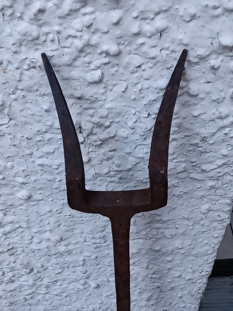 Huge Antique 1800s 42" Hearthware Fork Blacksmith Forged Wrought Iron 6lbs