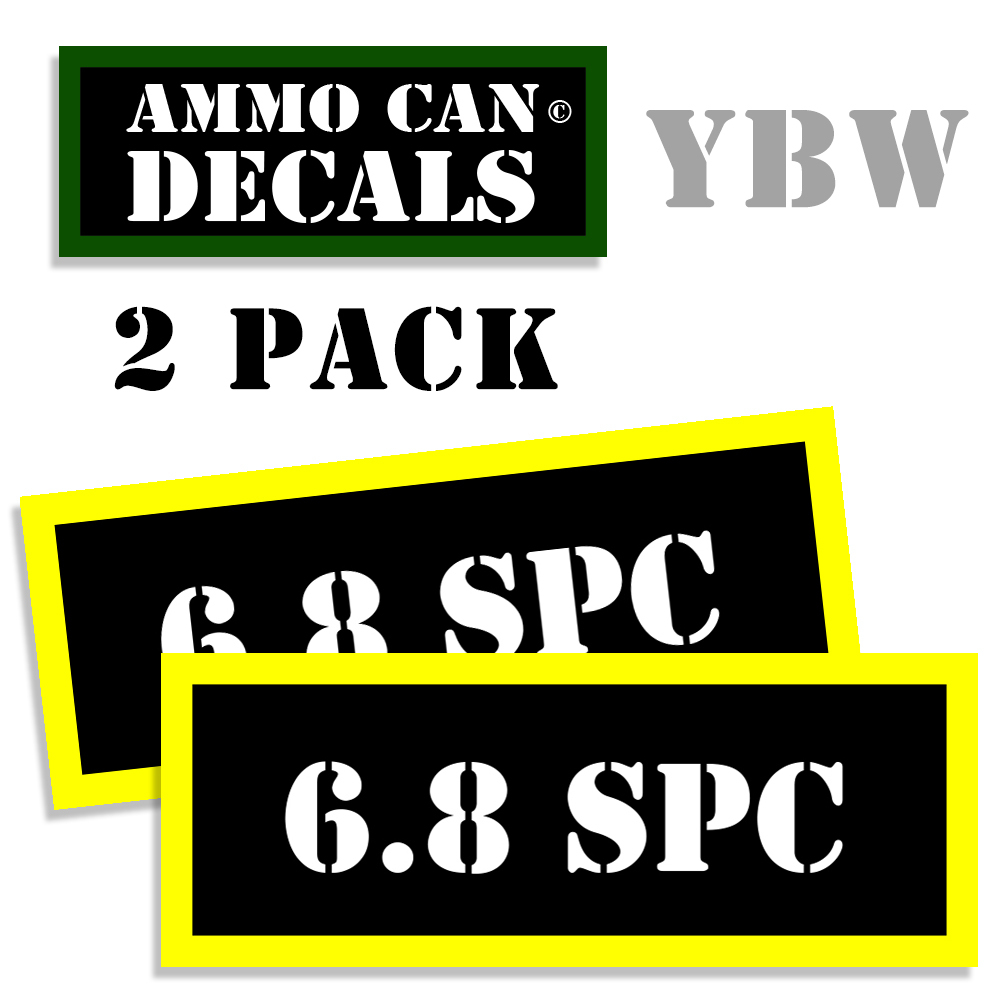 6.8 SPC Ammo Label Decals Box Stickers decals - 2 Pack BLYW