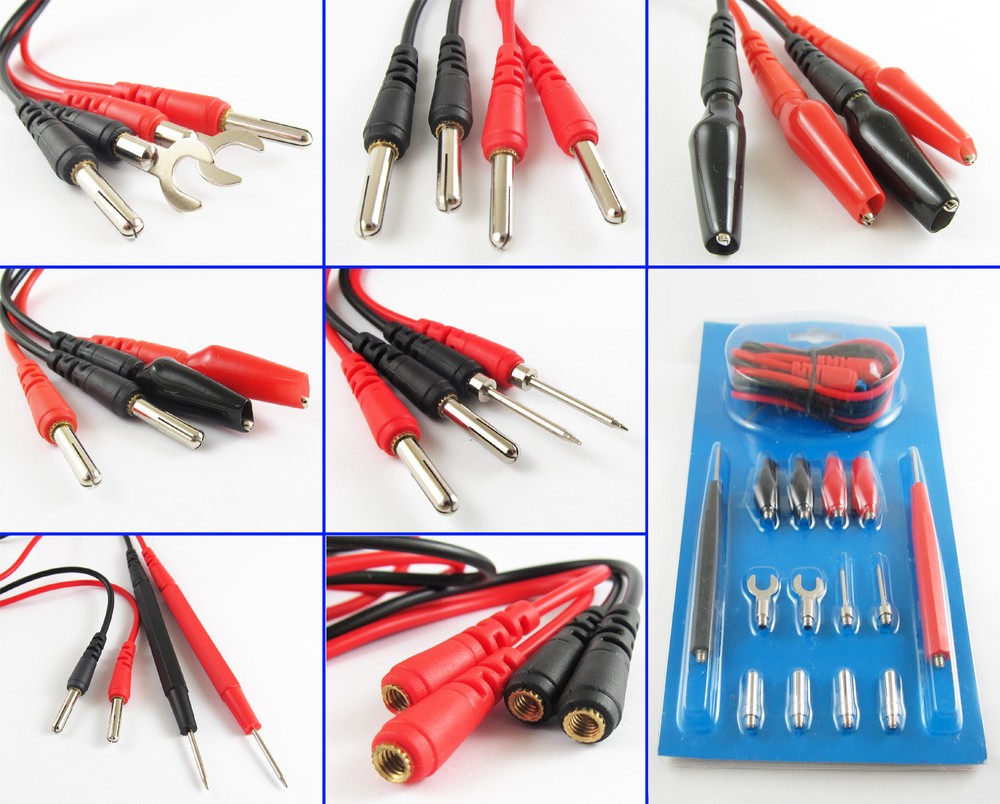 1 Set Multi Digital Universal Test Lead Probe Cable Set 16pcs For Multimeter