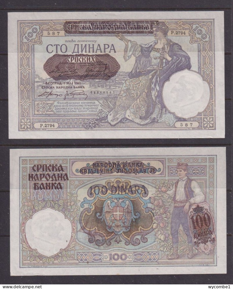 SERBIA - 1941 100 Dinara aUNC