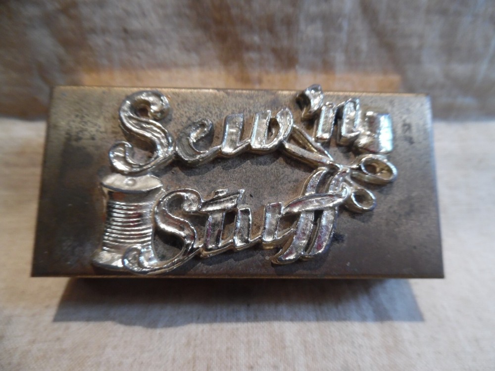 Old Mini Sewing Box Metal With Items
