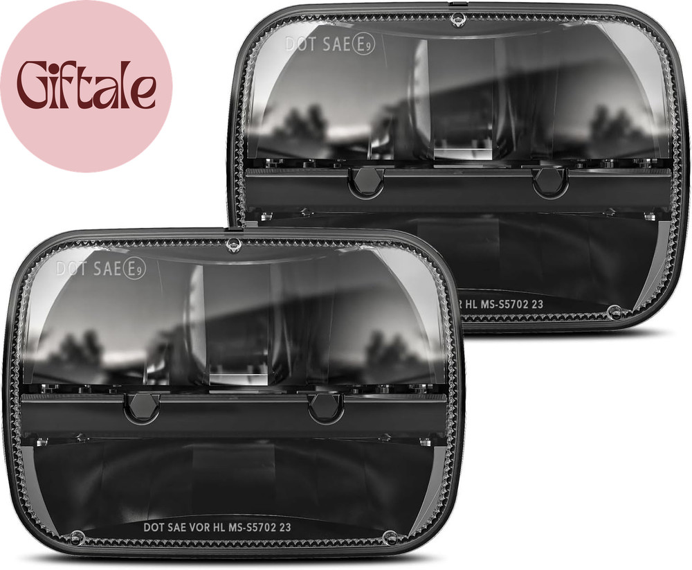 1 Pair 105W Rectangular 5X7/ 6X7 Inch Led Headlight High Low Beam Headlamp Compa