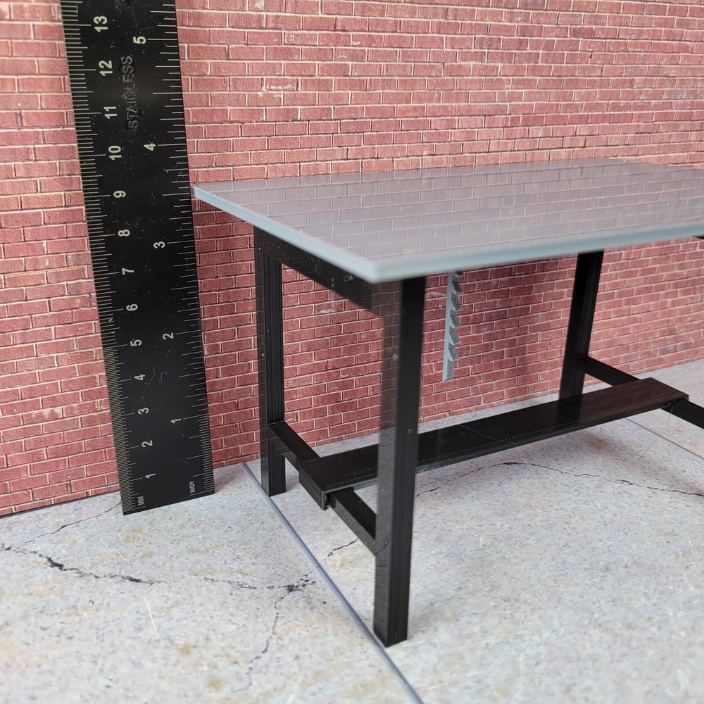 Drafting Table Model Prop 1/12 Scale Garage Display Diorama Dollhouse Accessory