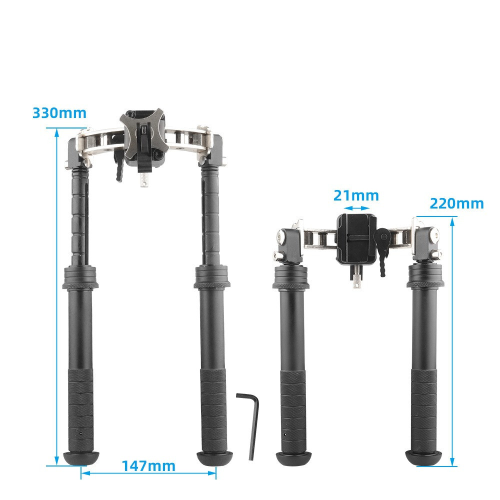 Multifunctional V10 Adjustable Left and Right Swing 20mm Quick Release Bipod