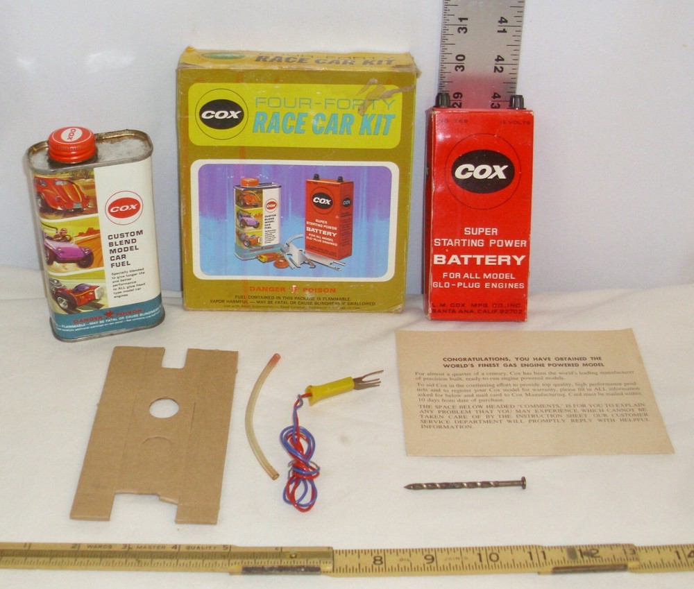 COX FOUR FORTY TETHER RACE CAR ACCESSORY KIT BOXED 1970s