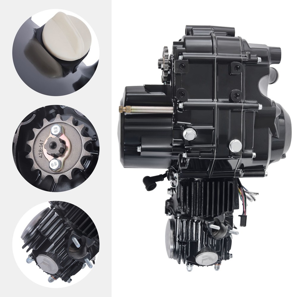 4-Speed 110 CC Engine Motor Set with Reverse for Pit Dirt Bike Kick Start