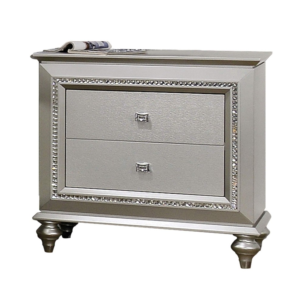 30 Champagne Mirrored Nightstand