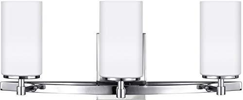 Seagull 4424603-05 Three Light Bath Fixture, Chrome