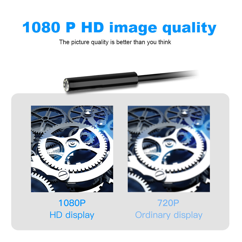 6.6FT/2M Handheld Endoscope 2.4" Screen 5.5mm Inspection Camera Borescope Tools