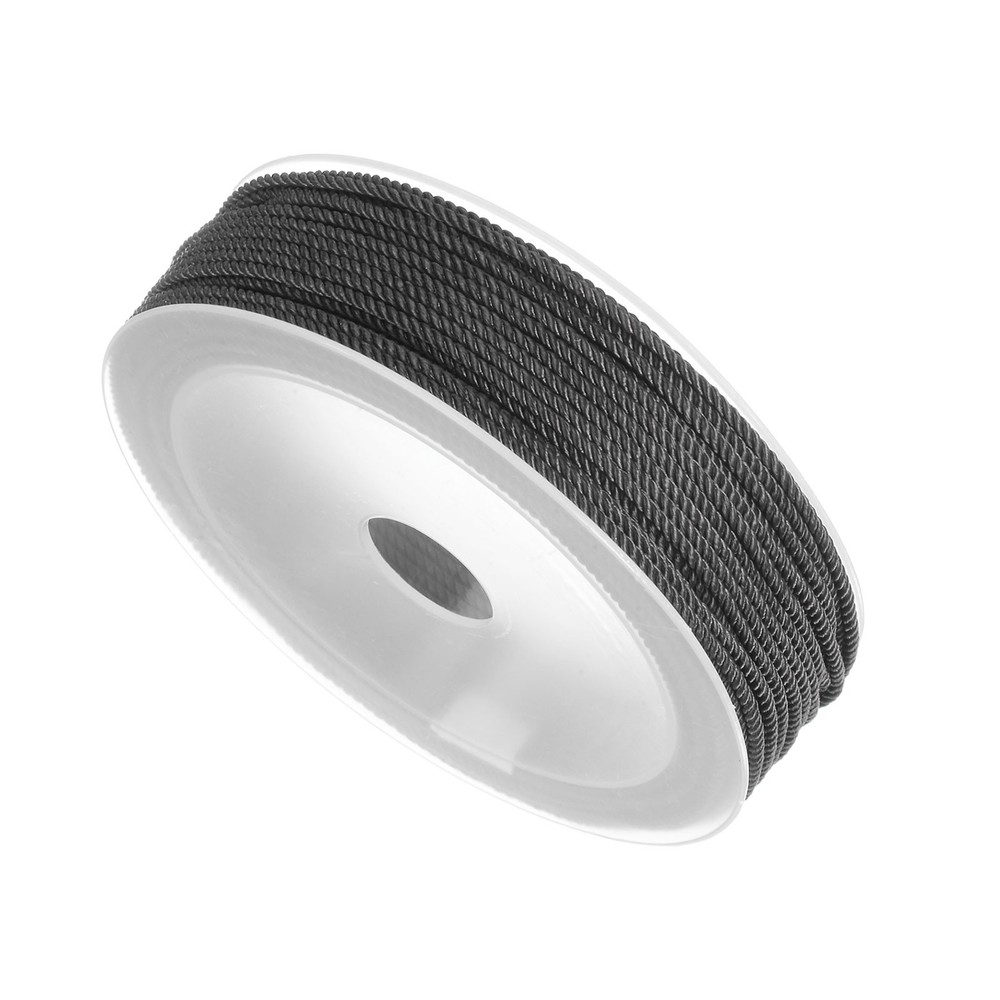 1.5mm Nylon Cord Beading String Chinese Knot Knitting String, Black, 65ft
