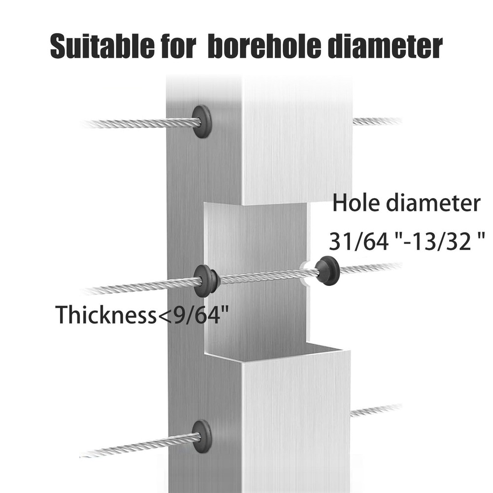 Cable Railing Rubber Grommets 60 Pack for Metal Cable Railing Post Protector