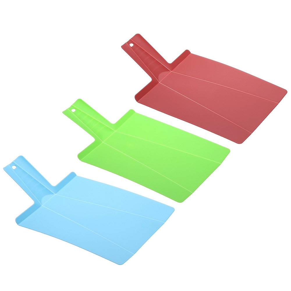 3 Pcs Foldable Cutting Board 15" x 8.5" Plastic Cutting Board Red/Green/Sky Blue