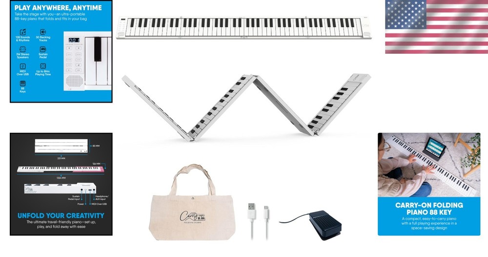 USB MIDI Controller - Portable 88-Key Folding Digital Piano
