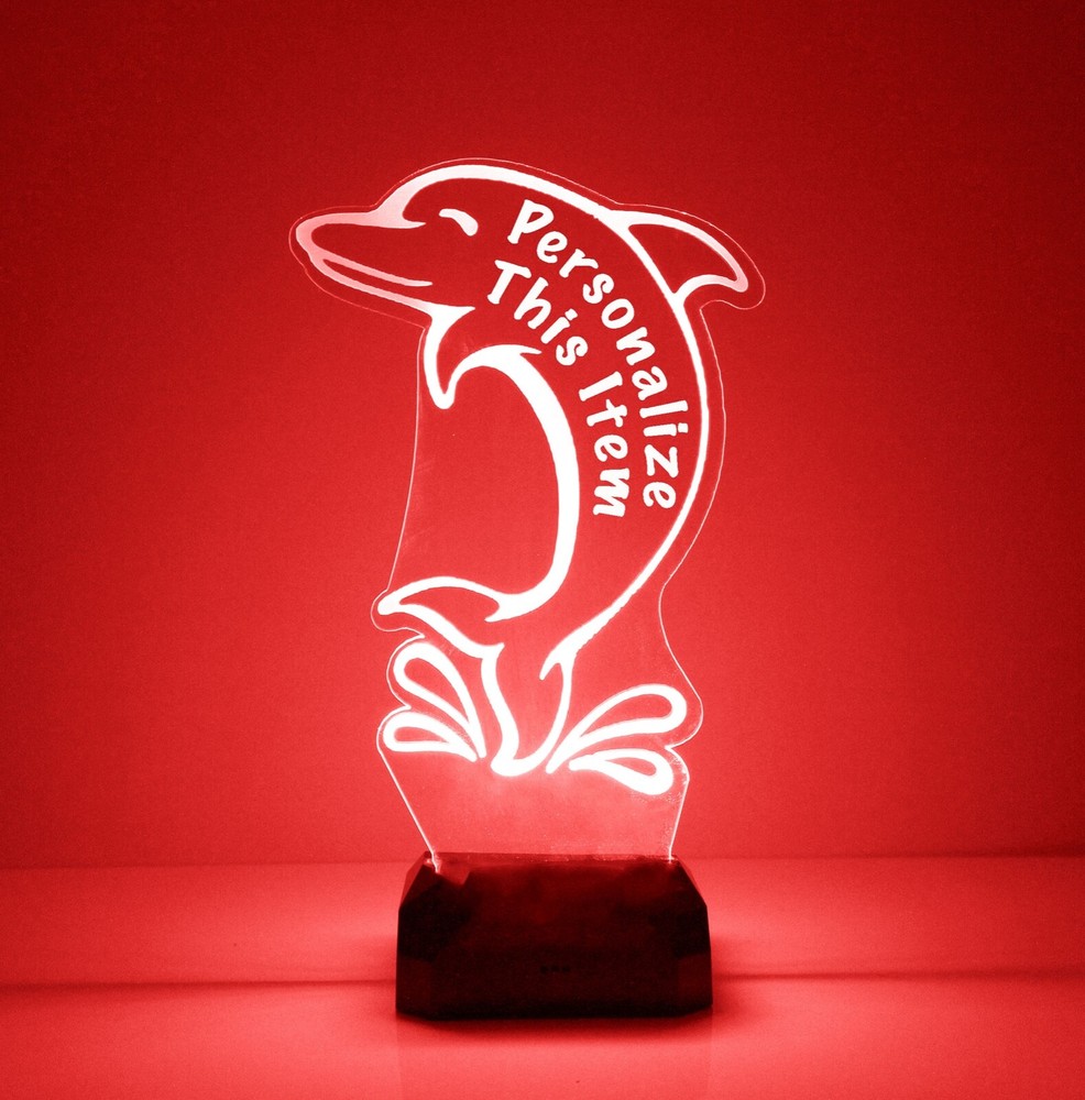 Dolphin, Personalized Night Lamp - FREE Name Engraved Gift - LED Night Light,