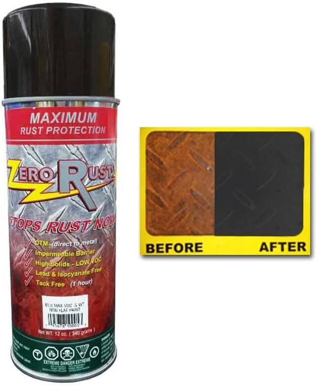 Zero Rust - 62SP - Black - Rust Inhibitive Coating - 12oz Aerosol