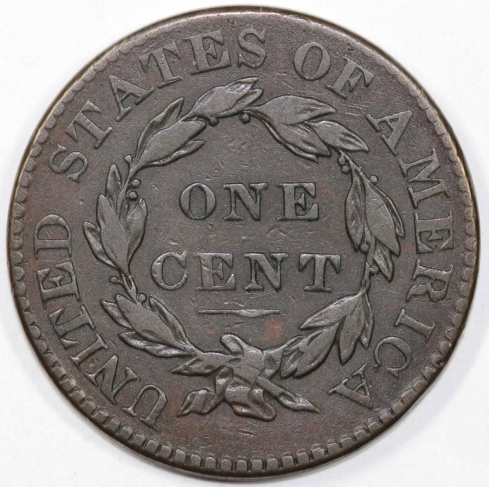 1828 1c N-9 Coronet or Matron Head Large Cent