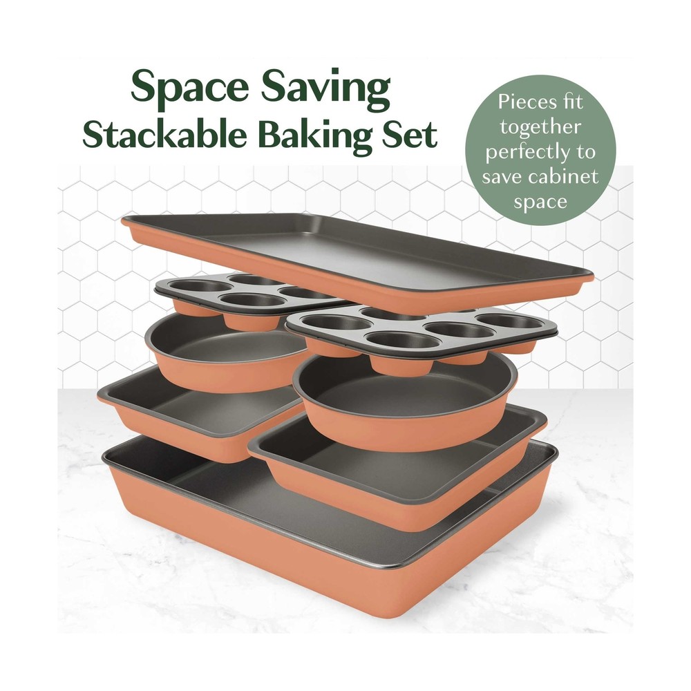 Goodful All-In-One Nonstick Bakeware Set, Stackable and Space Saving Design i...