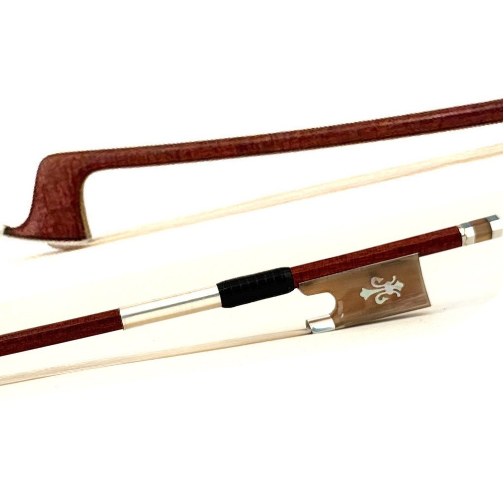 Professional 4/4 Violin Bow Pernambuco Carbon Fiber White Fleur-de-Lys Frog Fast