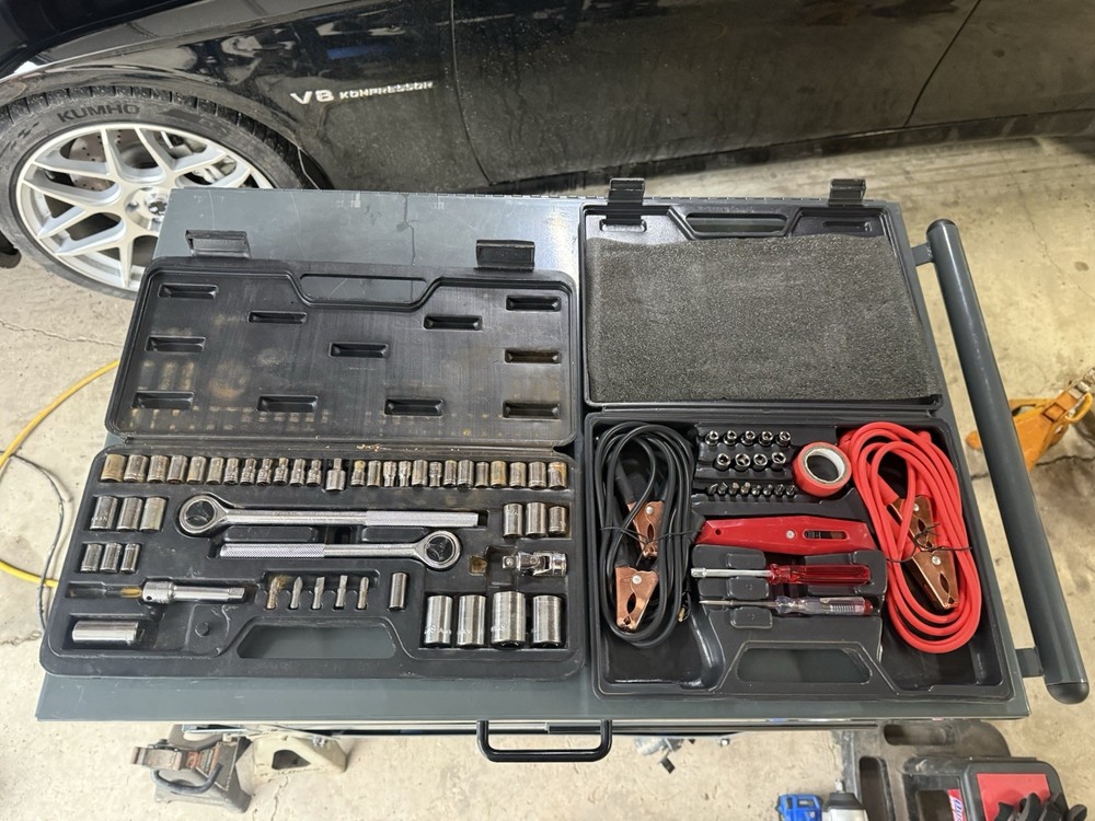 Emergency Roadside Tool Kit With Jumper Cables