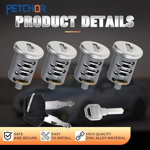 4 Pack Lock Cylinders for Yakima SKS Car Roof Rack System Components, Includes 4