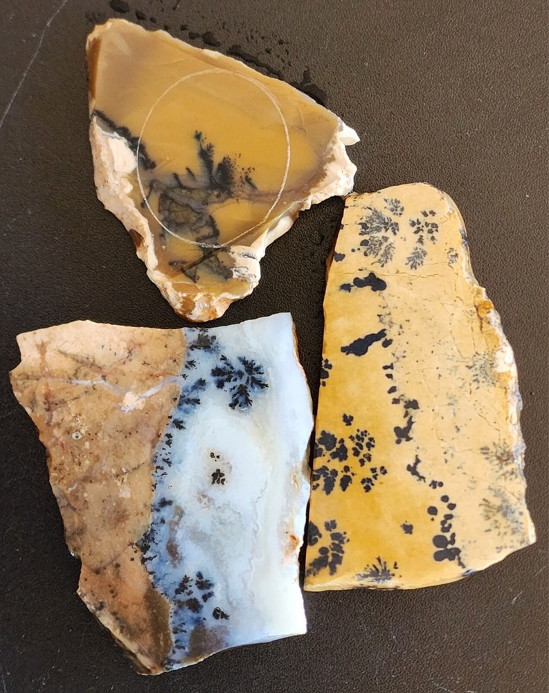 Dendritic Patterned Lapidary Slabs 77 grams