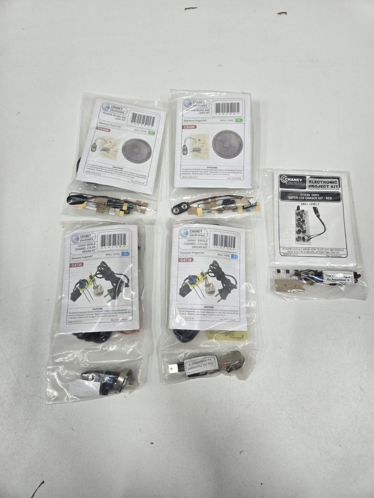 Lot of 5 Chaney Electronics Project Kits New