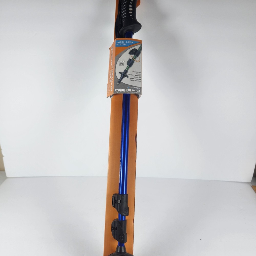 Single Trekking Pole Blue 4.5' Adjustable Collapsible Hiking Walking Stick
