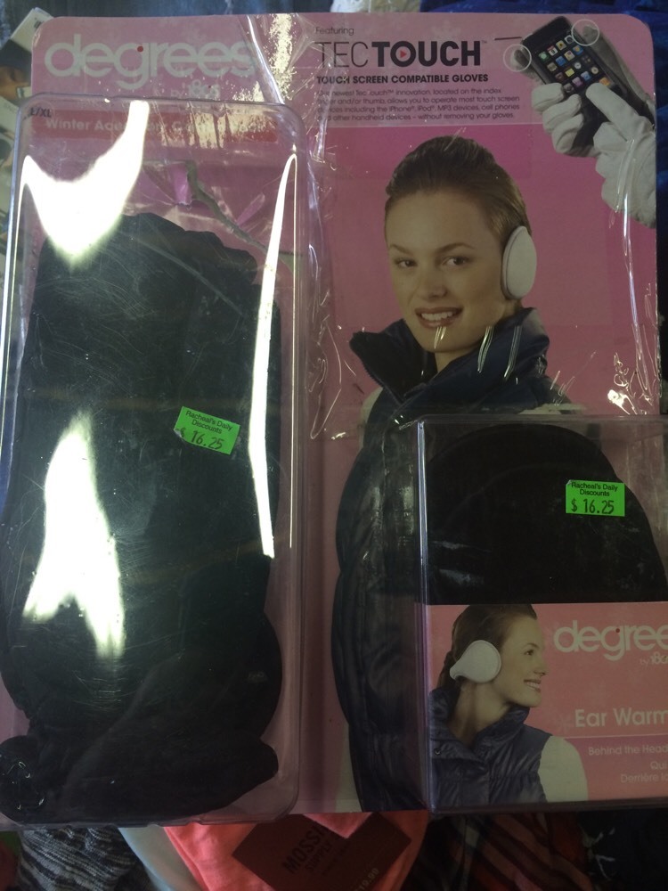 Tec Touch Winter Combo Pack Gloves & Ear Warmers Black Size L/Xl