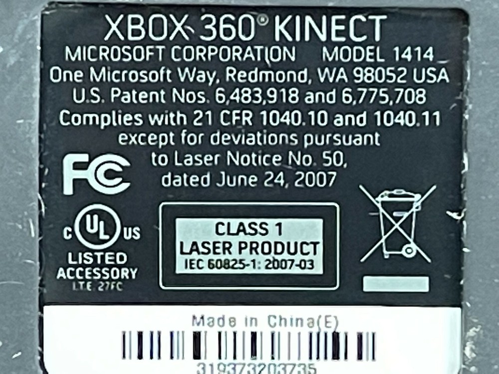 Microsoft XBOX 360 Kinect Sensor Bar Model 1414 Black