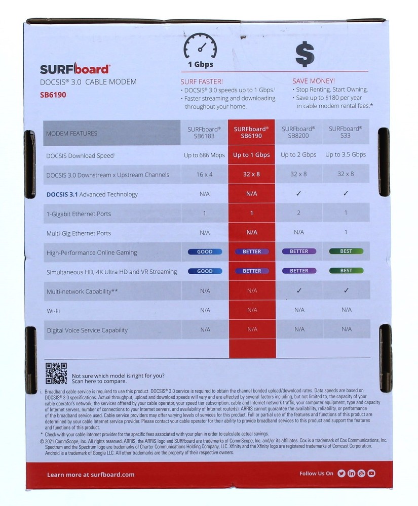 Arris Surfboard 3.0 Cable Modem