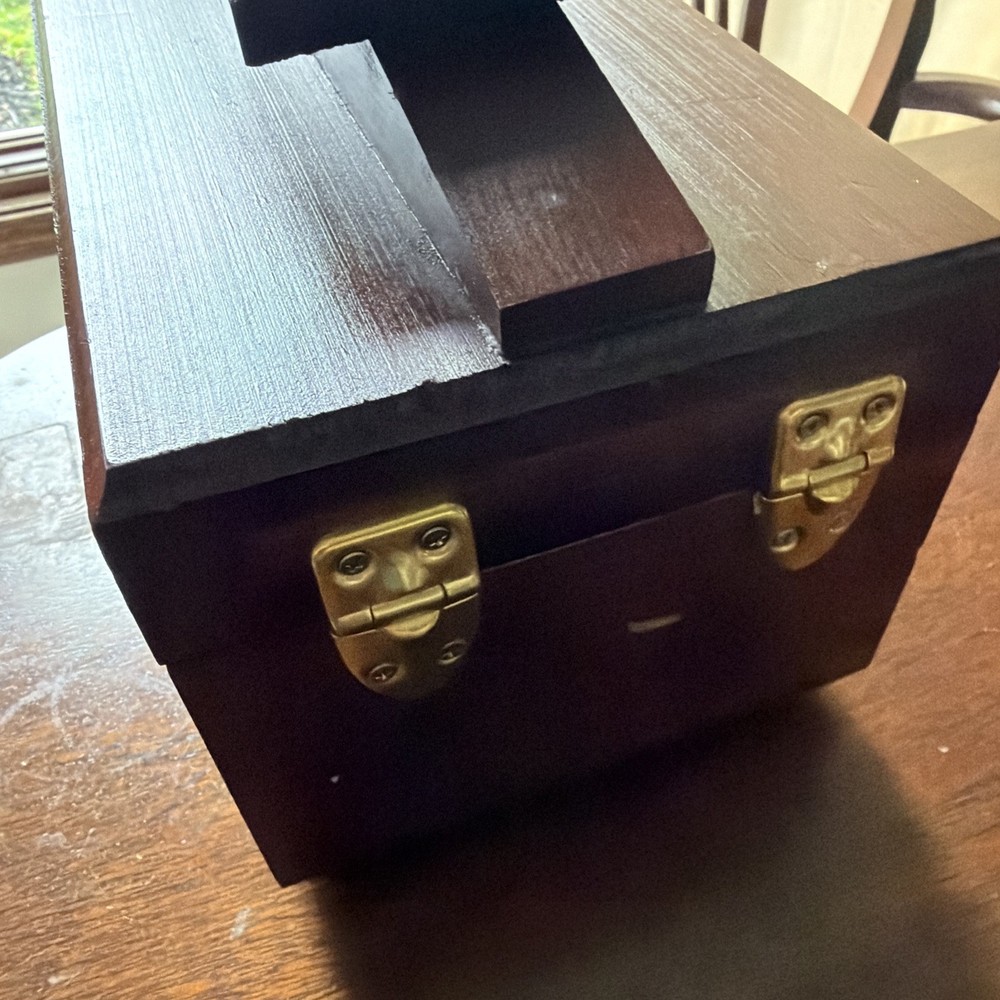 Solid Wood Storage Box w/ Brass Latch | Shoe Care Tool Box Rustic