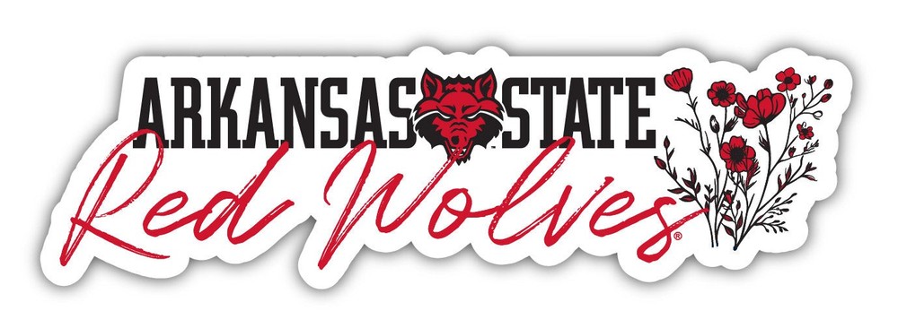 Arkansas State Script Floral Sticker/Magnet - School Decor