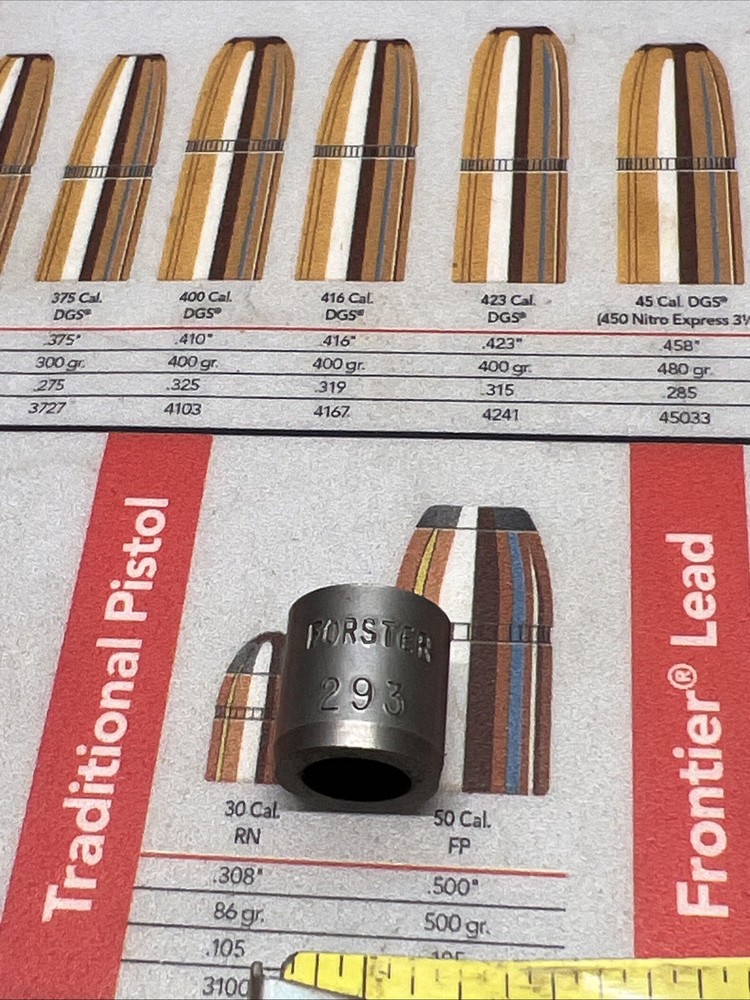 FORSTER NECK BUSHING .293 COMPETITION DIE PART RELOADING