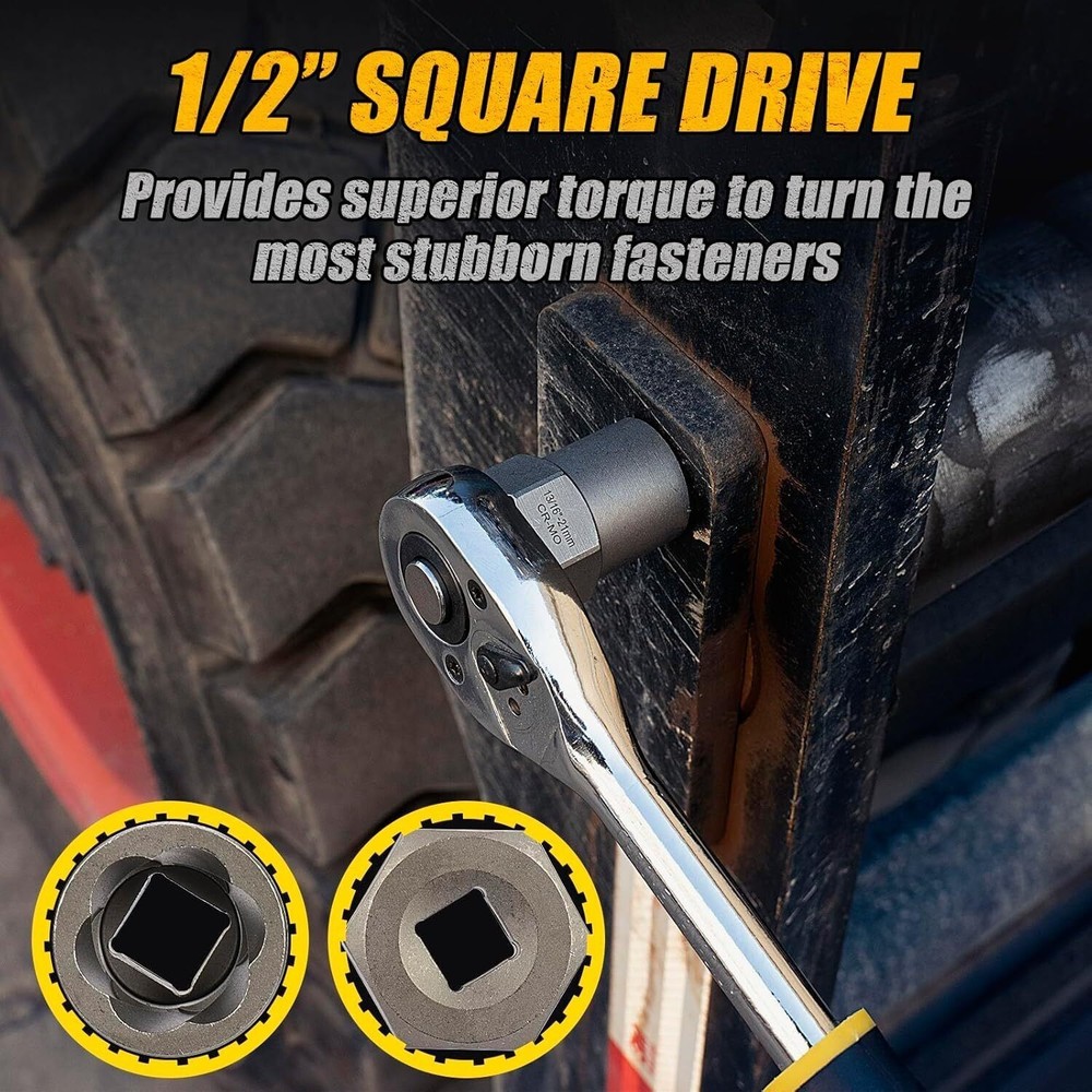 Bolt Extractor Kit 9PC 1/2" Drive Deep Bolt Extractor Socket Set Lug Nut Remover
