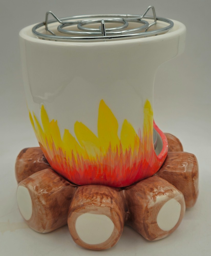 Indoor Ceramic Smores Maker Novelty Campfire Design Camping Rustic Design