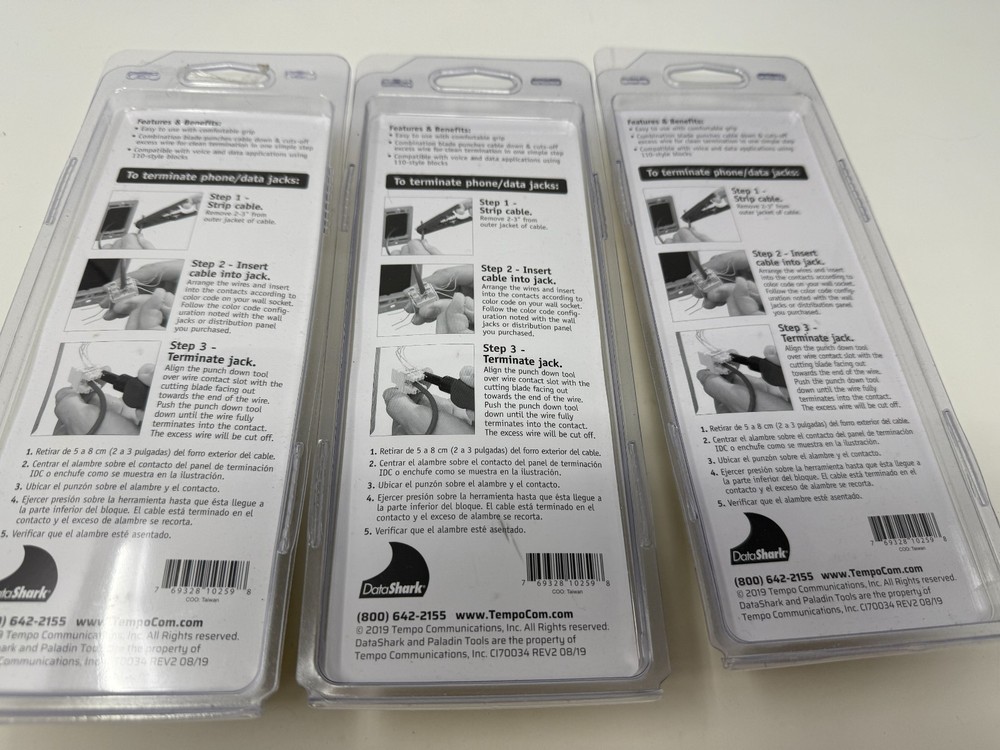 Three (x3) Data Shark, 110 Punch down Tool, Sealed