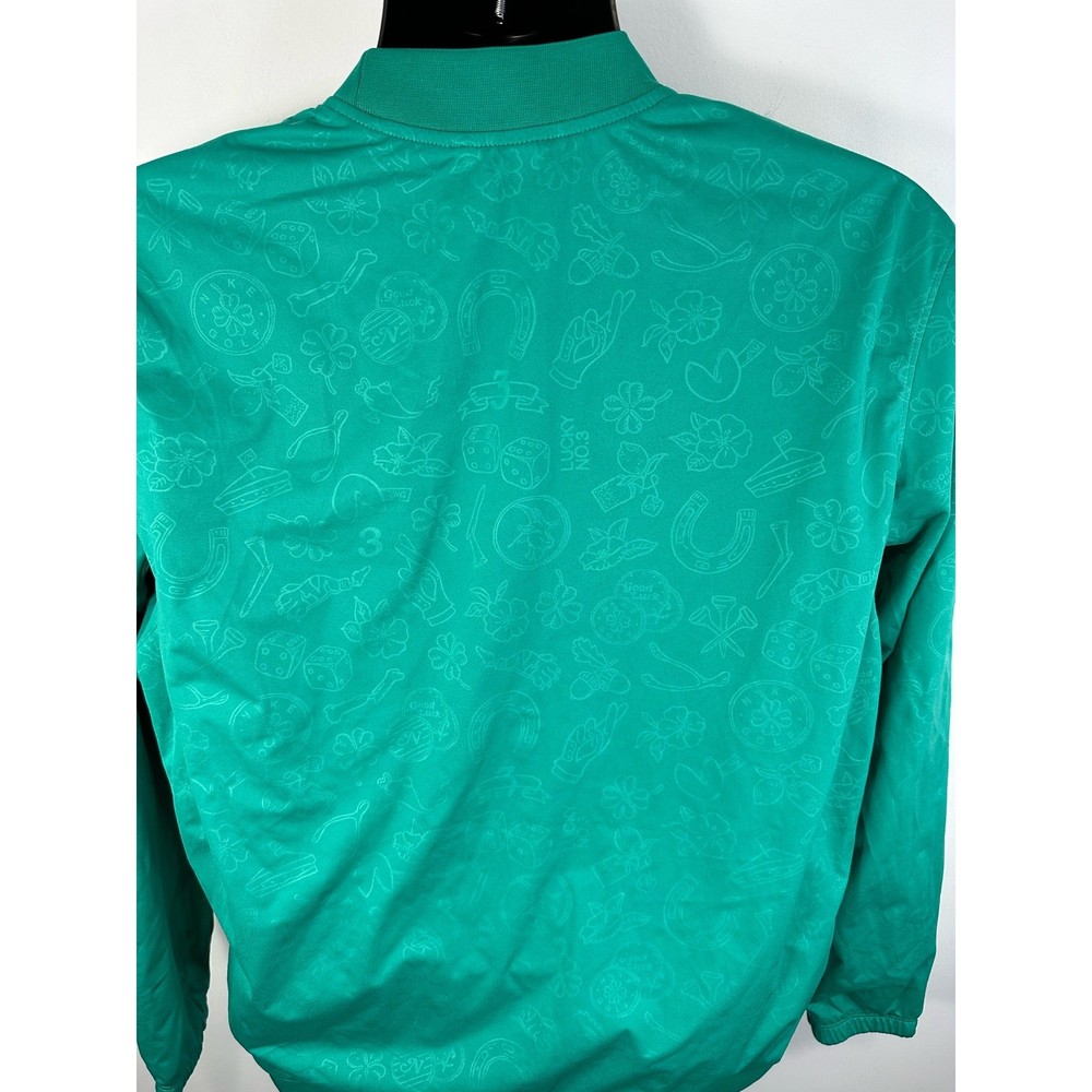Nike Shield Golf Windbreaker Crew Embossed Pullover Size Medium Green