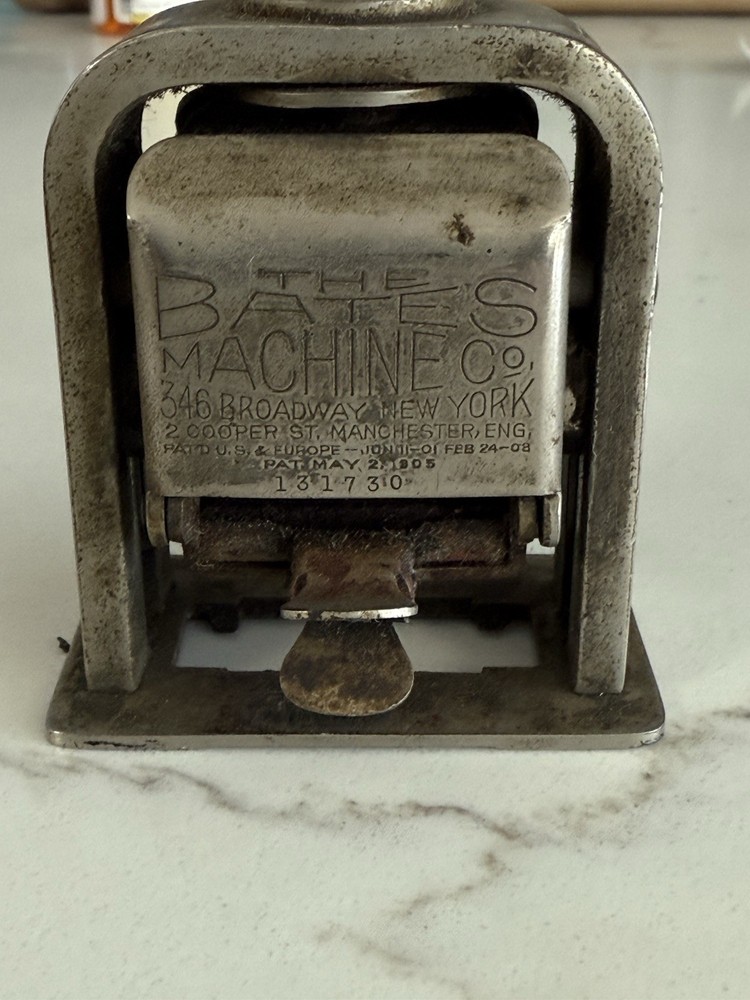 Antique Bates Automatic Numbering Machine 5 Wheels #49 Style E ca. 1905