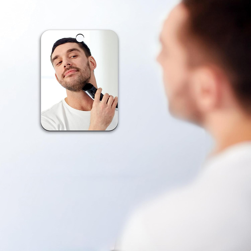 Unbreakable Small Shower Shaving Mirrors Bathroom Handheld Mirror Portable