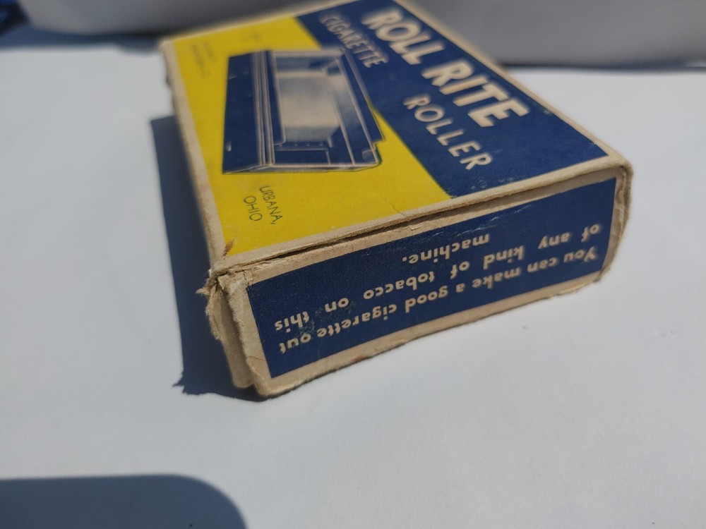 Roll Rite Cigarette Roller W. Box Antique DEPRESSION ERA Johnson Manufacturing