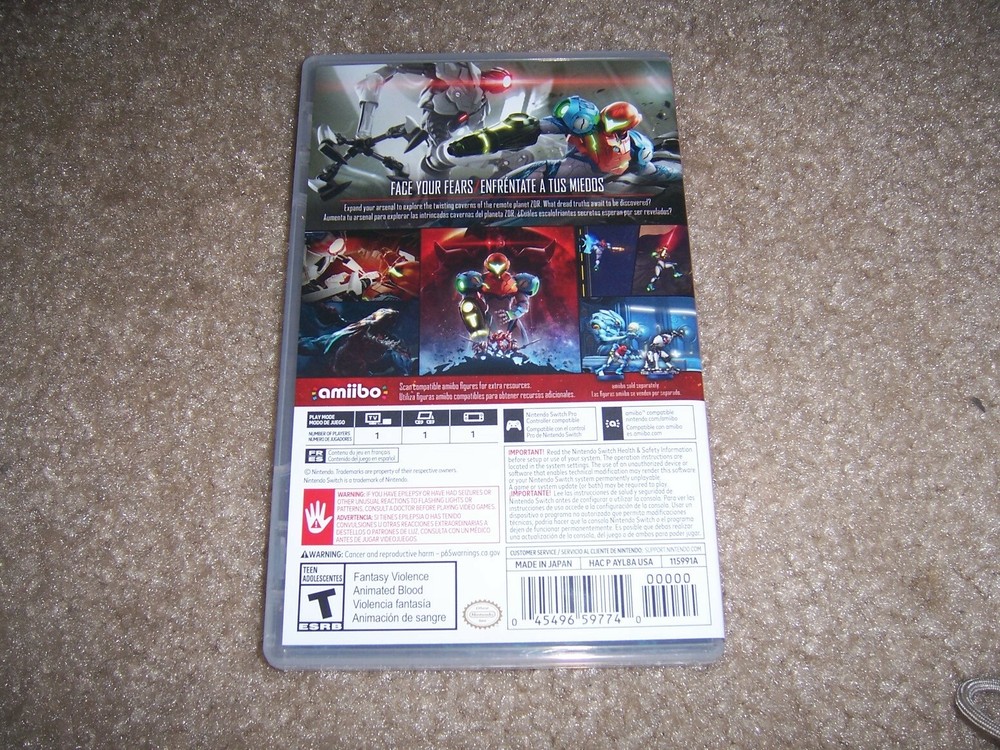 Authentic Case ONLY (Case Only) Metroid Dread Nintendo Switch Box