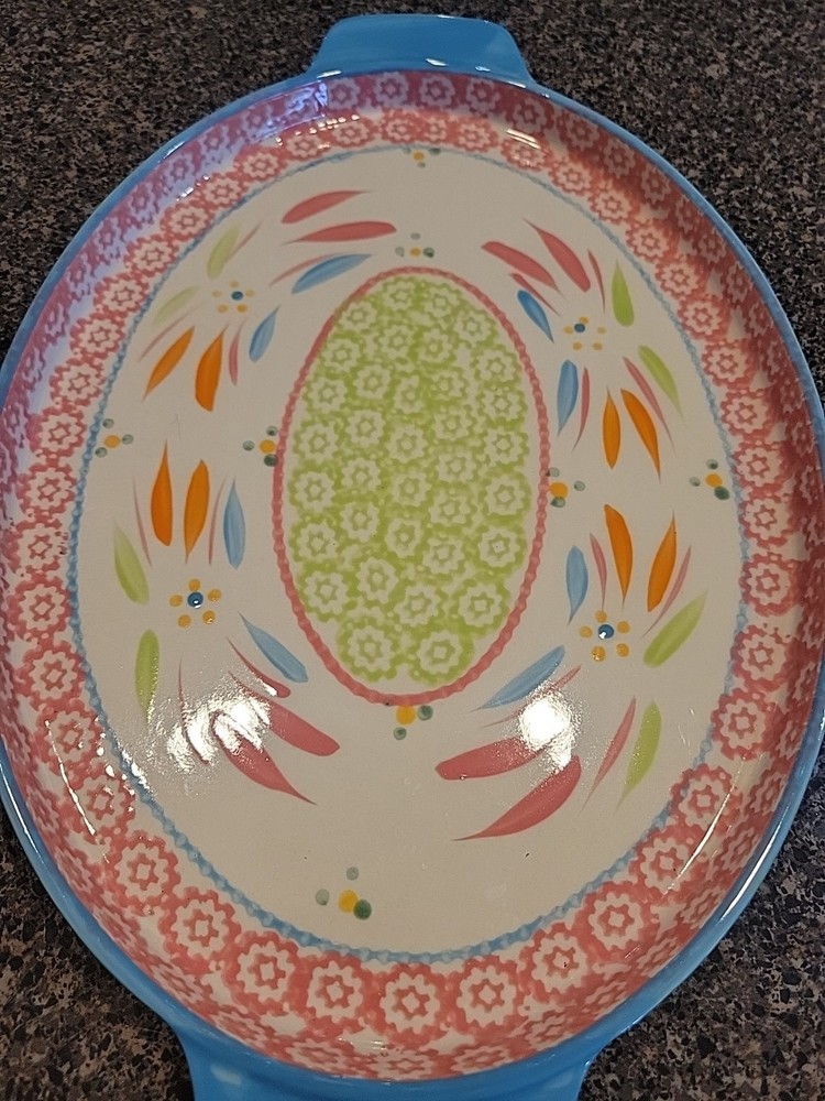 Temptations Tara Old World Springfetti Oval Serving Platter 16" x 10.5"