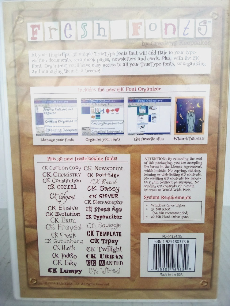 Creating Keepsakes: Fresh Fonts(CD-ROM) New