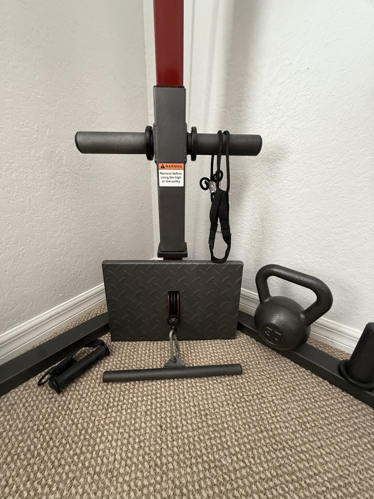 Weider Pro Adjustable Power Rack Steel Foam Pull Up Dip Lat Pulldown Home Gym