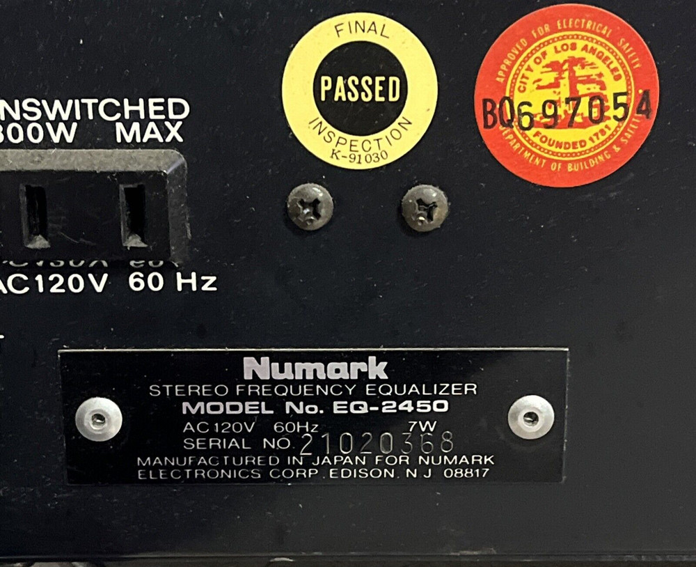 NUMARK EQ 2450 10 BAND - VINTAGE